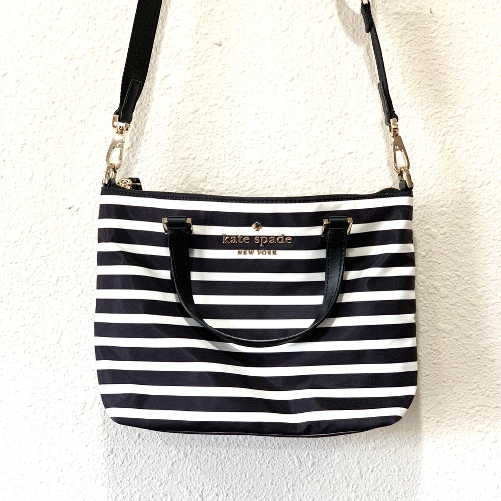 Kate Spade Black & White Stripes Crossbody Bag - Picture 4 of 13